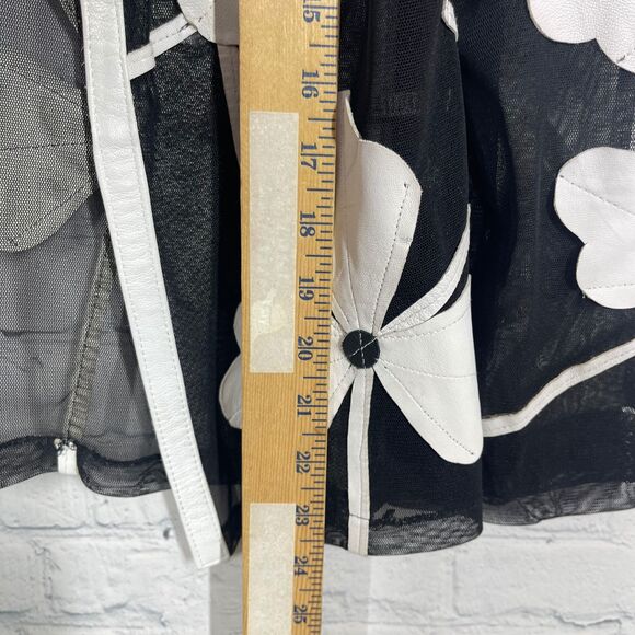 Unique Leather Studio Cover Up Jacket Leather Sheer Medium Fairy Wedding Coat - Picture 5 of 9